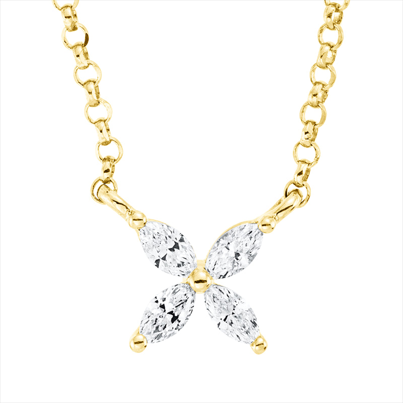 Collier    aus 750/-18 Karat Gelbgold mit 4 Diamanten 0