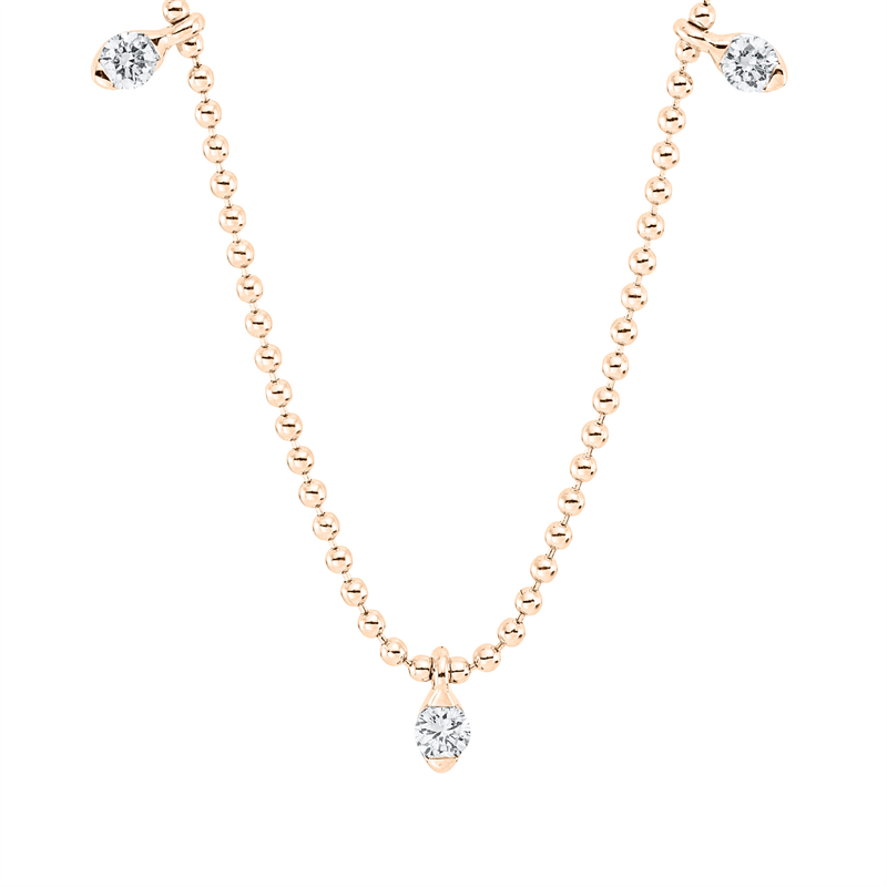 Collier    aus 750/-18 Karat Rotgold mit 3 Diamanten 0