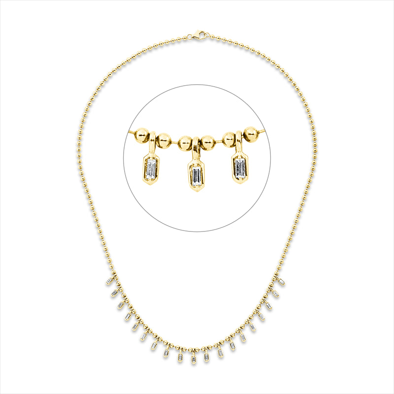 Collier    aus 585/-14 Karat Gelbgold mit 19 Diamanten 0