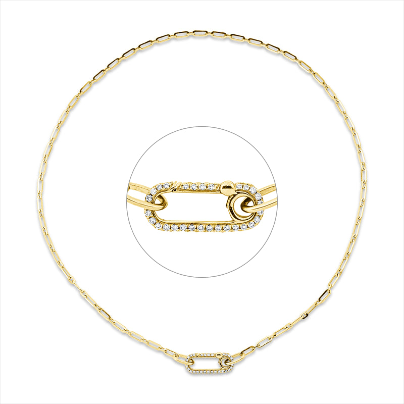 Collier    aus 585/-14 Karat Gelbgold mit 91 Diamanten 0