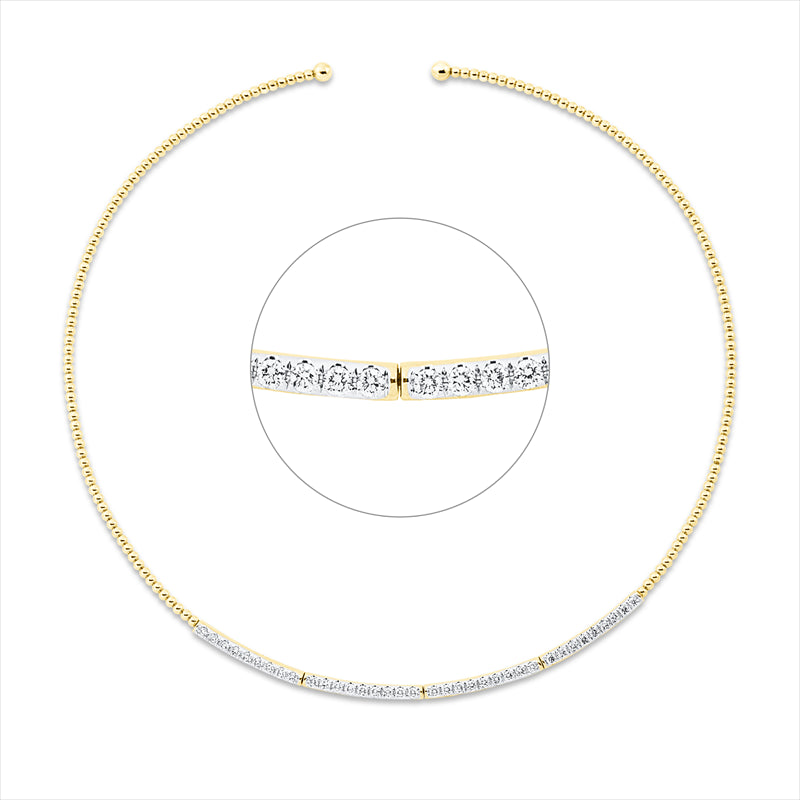 Collier    aus 585/-14 Karat Gelbgold mit 36 Diamanten 1