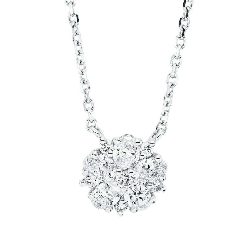 Collier    aus 750/-18 Karat Weißgold mit 11 Diamanten 0