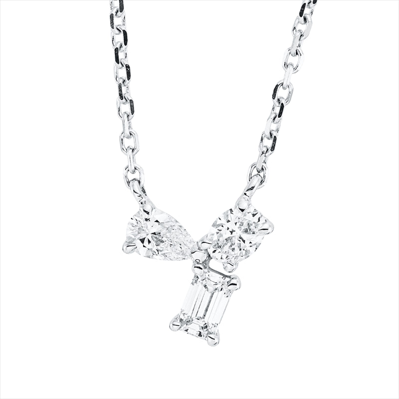 Collier    aus 750/-18 Karat Weißgold mit 3 Diamanten 0