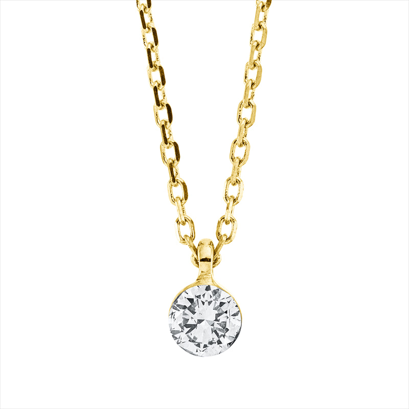 Collier    aus 750/-18 Karat Gelbgold mit 1 Diamant 0