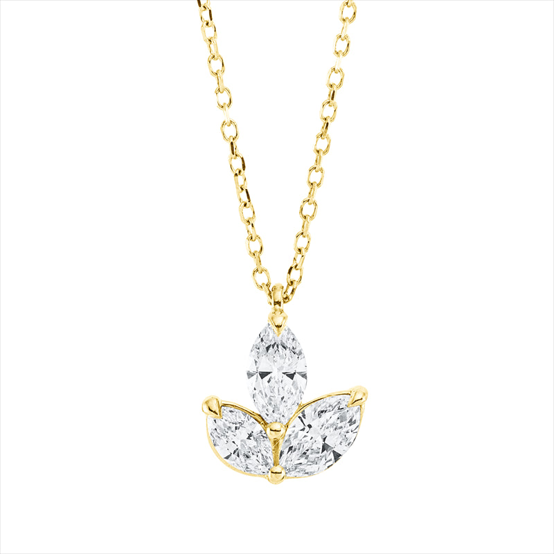 Collier    aus 750/-18 Karat Gelbgold mit 3 Diamanten 0