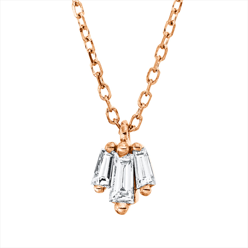 Collier    aus 750/-18 Karat Rotgold mit 3 Diamanten 0