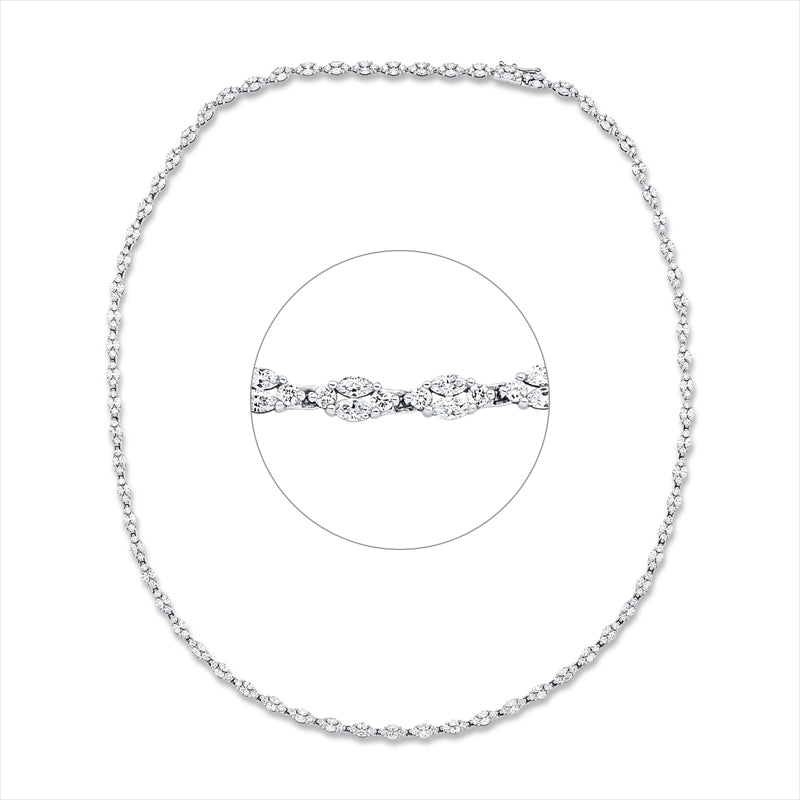 Collier    aus 585/-14 Karat Weißgold mit 276 Diamanten 5