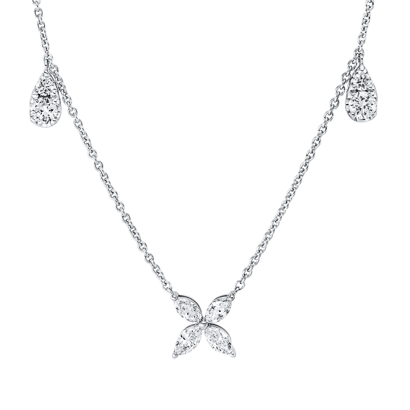 Collier    aus 750/-18 Karat Weißgold mit 16 Diamanten 0