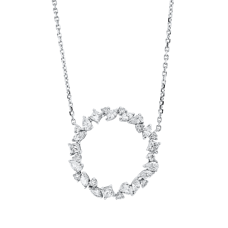 Collier    aus 750/-18 Karat Weißgold mit 28 Diamanten 1