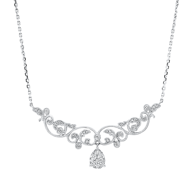 Collier    aus 750/-18 Karat Weißgold mit 45 Diamanten 0