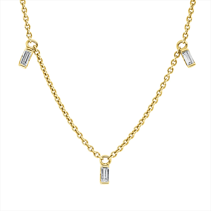 Collier    aus 750/-18 Karat Gelbgold mit 5 Diamanten 0