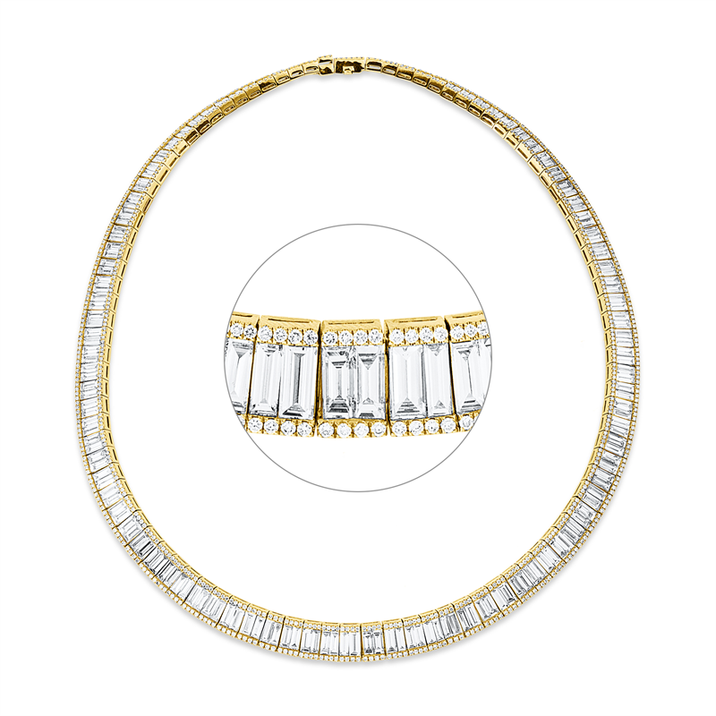 Collier    aus 750/-18 Karat Gelbgold mit 912 Diamanten 33