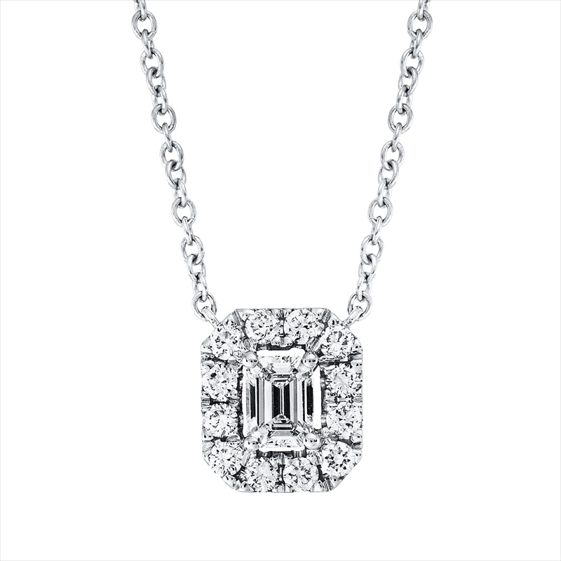 Collier    aus 585/-14 Karat Weißgold mit 17 Diamanten 0