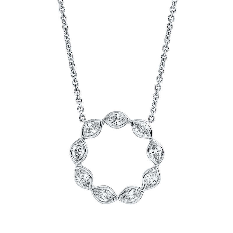 Collier    aus 750/-18 Karat Weißgold mit 9 Diamanten 0