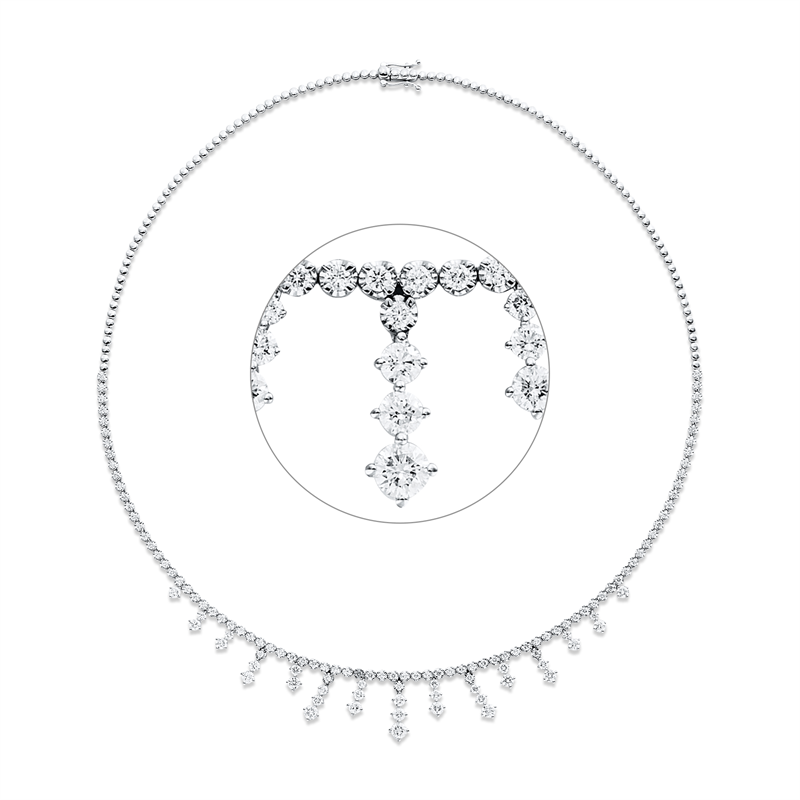 Collier    aus 750/-18 Karat Weißgold mit 123 Diamanten 3