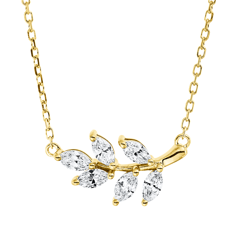 Collier    aus 750/-18 Karat Gelbgold mit 6 Diamanten 0