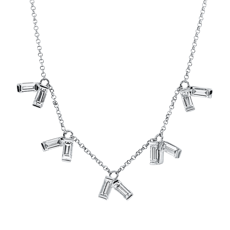 Collier    aus 750/-18 Karat Weißgold mit 10 Diamanten 1
