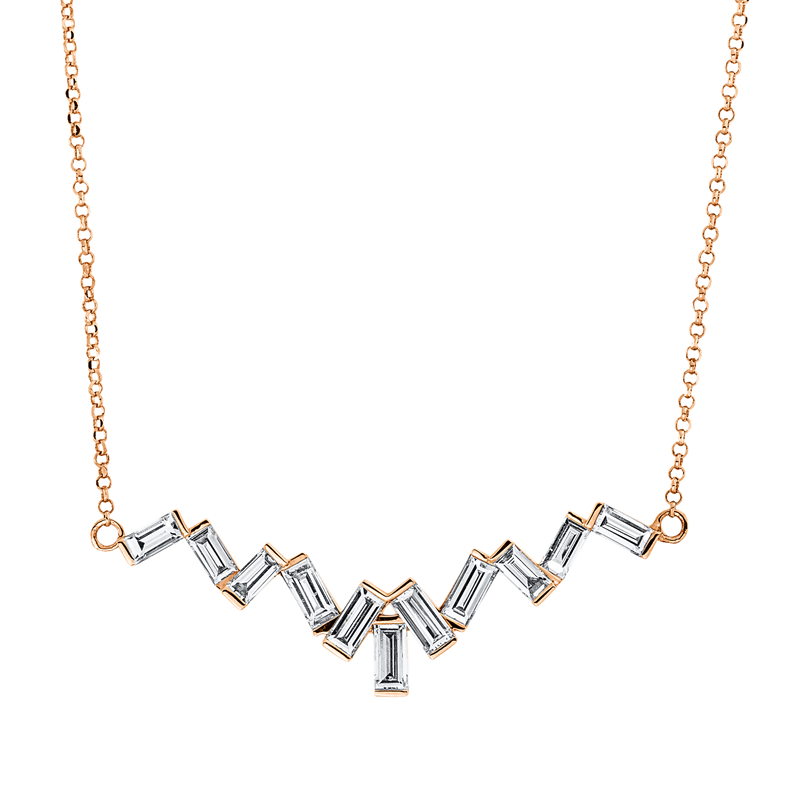 Collier    aus 750/-18 Karat Rotgold mit 11 Diamanten 0