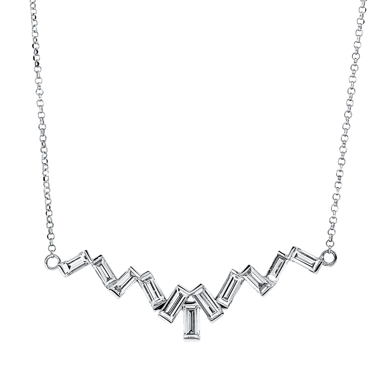 Collier    aus 750/-18 Karat Weißgold mit 11 Diamanten 0