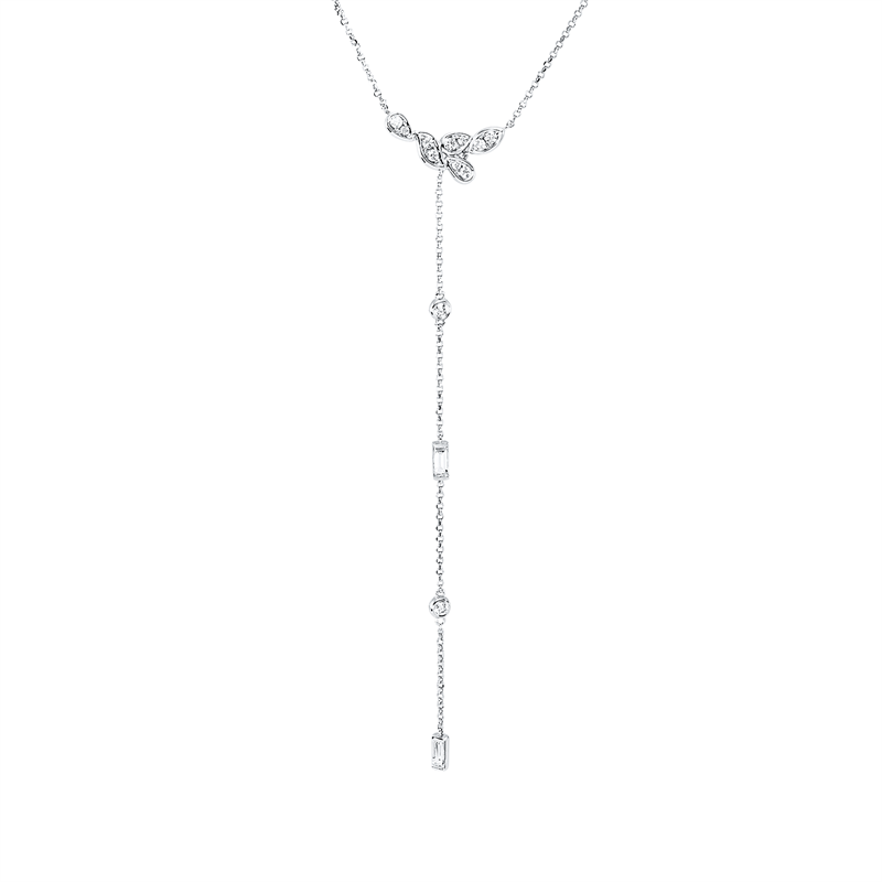 Collier    aus 750/-18 Karat Weißgold mit 18 Diamanten 0