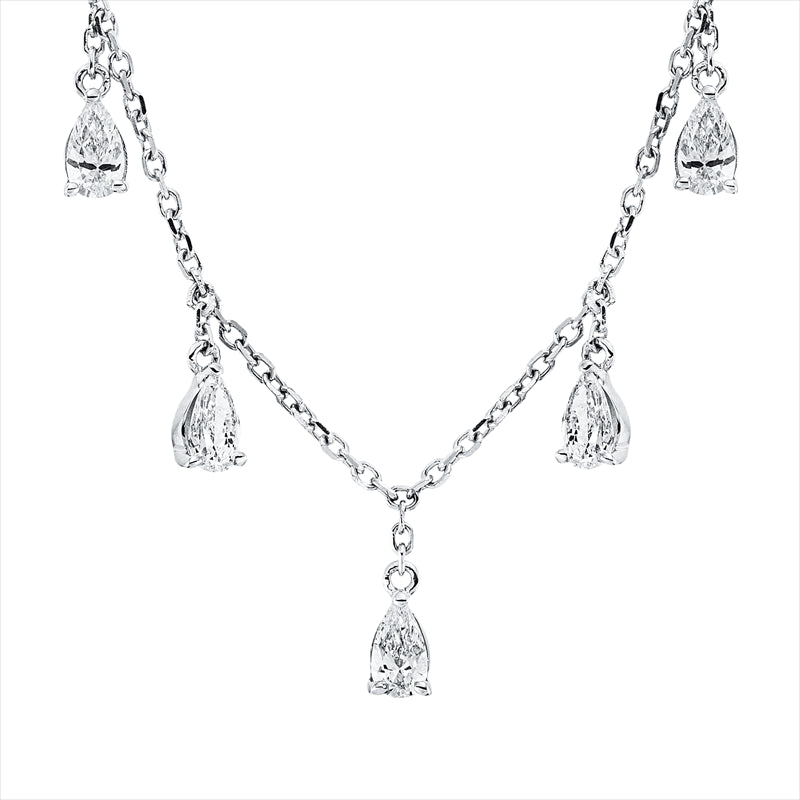 Collier    aus 750/-18 Karat Weißgold mit 7 Diamanten 0