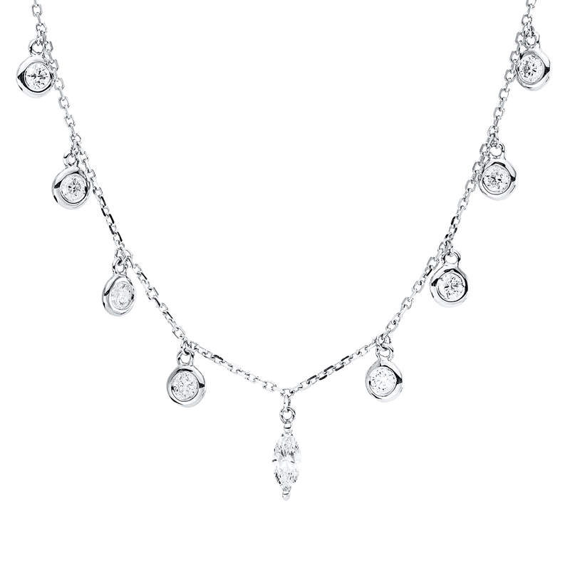 Collier    aus 750/-18 Karat Weißgold mit 11 Diamanten 0