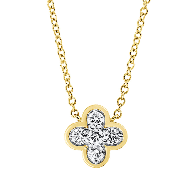 Collier    aus 750/-18 Karat Gelbgold mit 5 Diamanten 0