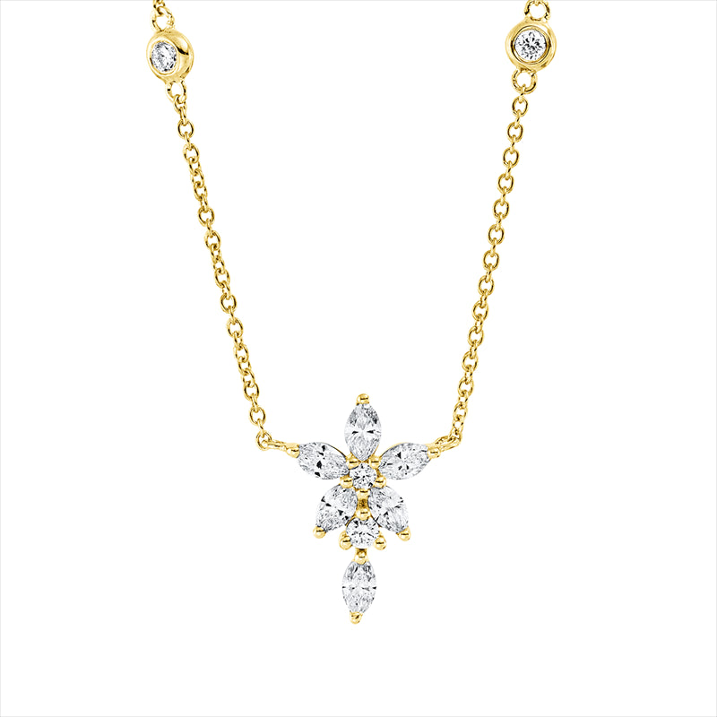 Collier    aus 750/-18 Karat Gelbgold mit 10 Diamanten 0