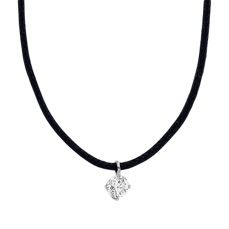 Collier    aus 750/-18 Karat Weißgold mit 1 Diamant 0