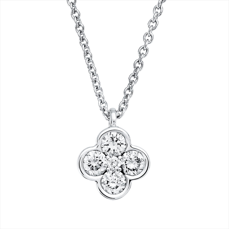 Collier    aus 750/-18 Karat Weißgold mit 5 Diamanten 0