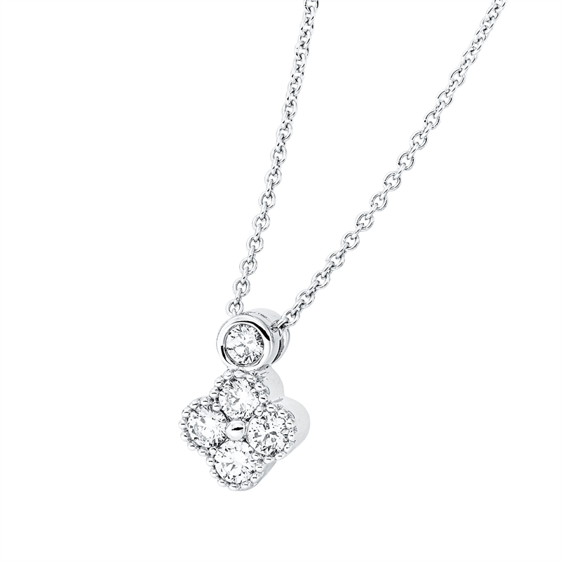 Collier    aus 750/-18 Karat Weißgold mit 5 Diamanten 0