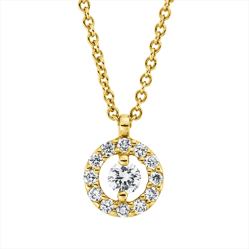 Collier    aus 750/-18 Karat Gelbgold mit 13 Diamanten 0