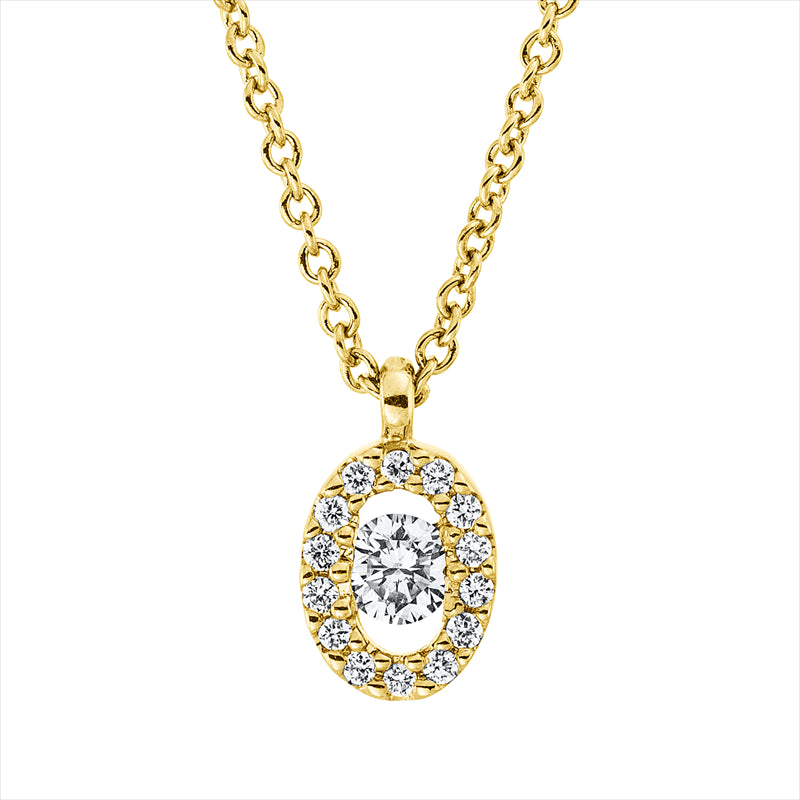 Collier    aus 750/-18 Karat Gelbgold mit 15 Diamanten 0