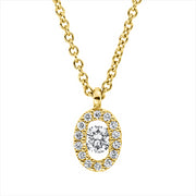 Collier    aus 750/-18 Karat Gelbgold mit 15 Diamanten 0