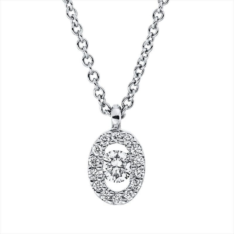 Collier    aus 750/-18 Karat Weißgold mit 15 Diamanten 0