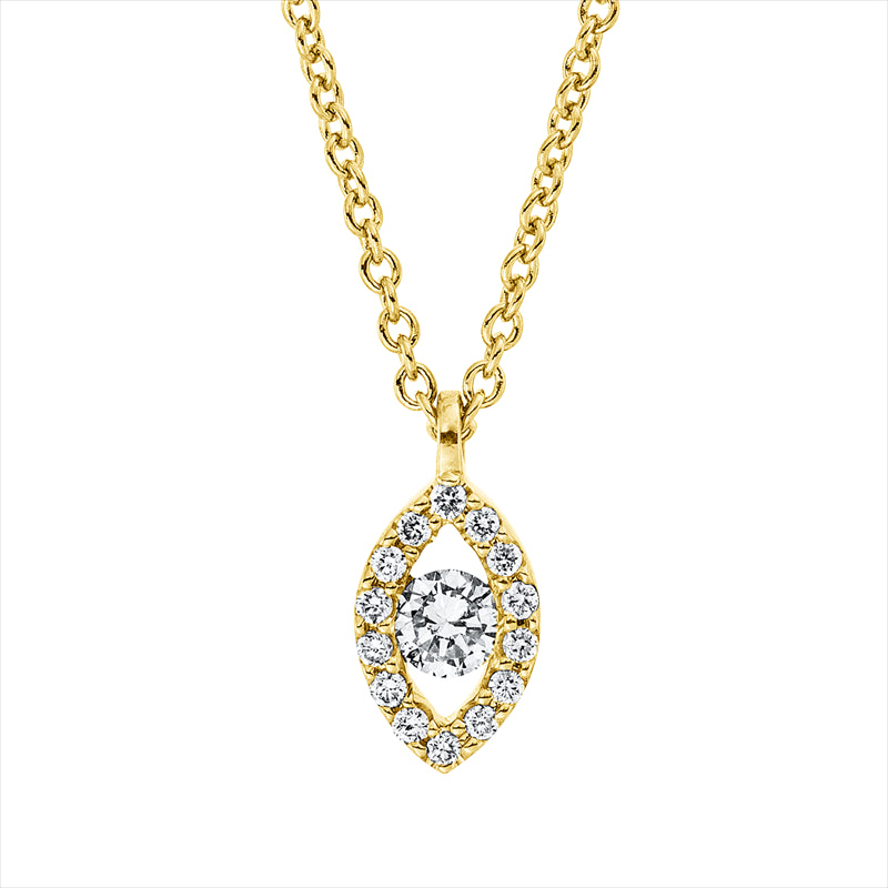 Collier    aus 750/-18 Karat Gelbgold mit 15 Diamanten 0