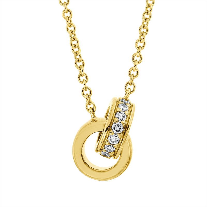 Collier    aus 750/-18 Karat Gelbgold mit 15 Diamanten 0