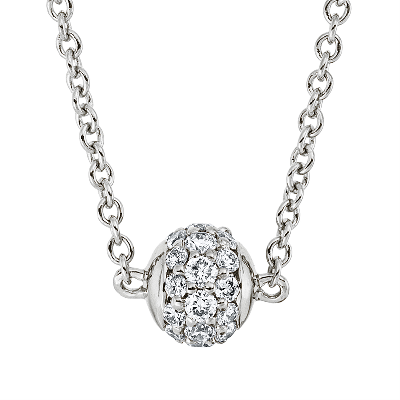 Collier    aus 750/-18 Karat Weißgold mit 30 Diamanten 0