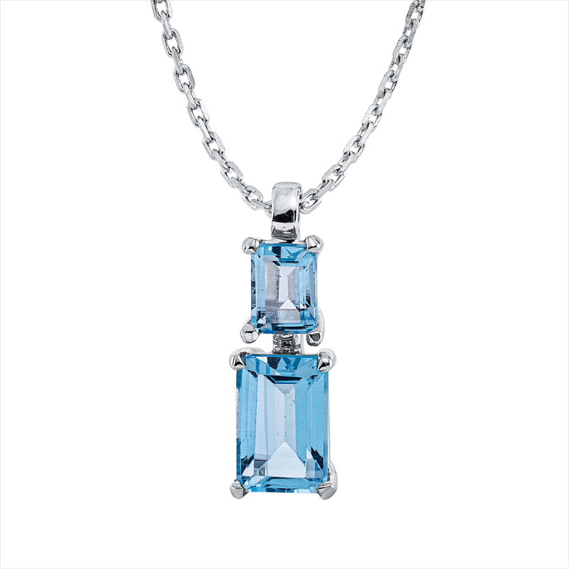 Collier mit Topas  aus 750/-18 Karat Weißgold  