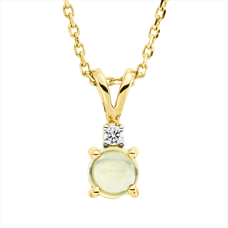 Collier mit Peridot  aus 750/-18 Karat Gelbgold mit 1 Diamant 0
