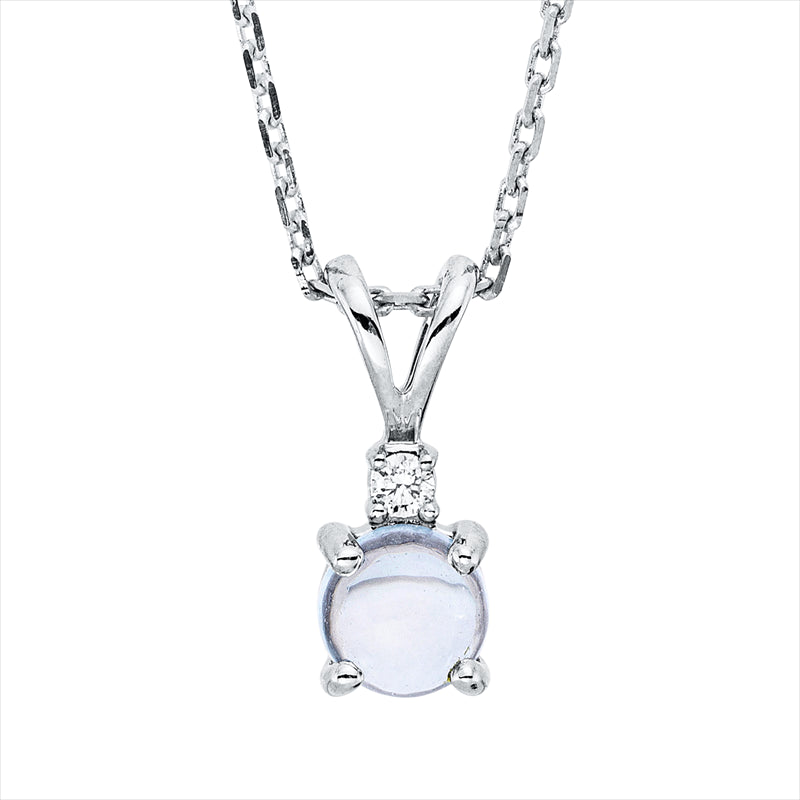 Collier mit Topas  aus 750/-18 Karat Weißgold mit 1 Diamant 0