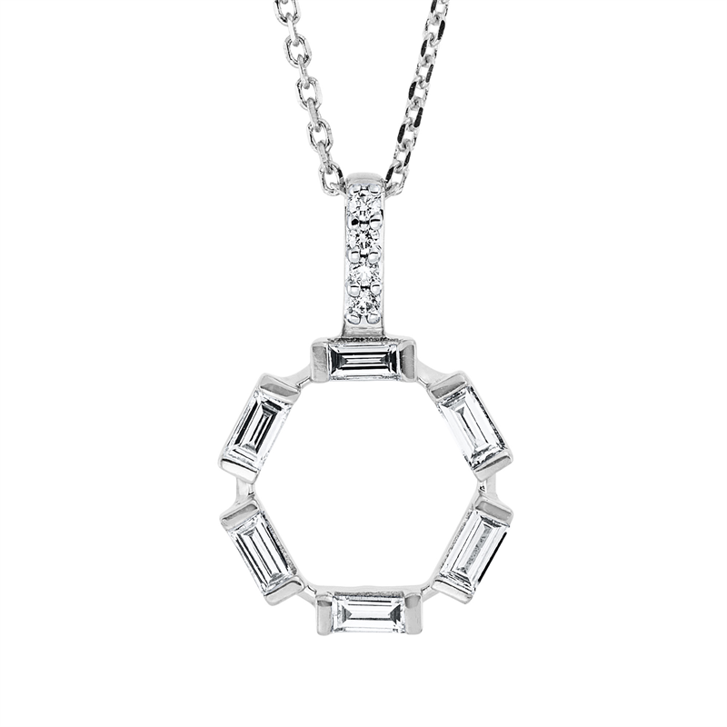 Collier    aus 750/-18 Karat Weißgold mit 10 Diamanten 0