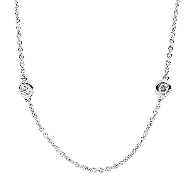 Collier    aus 750/-18 Karat Weißgold mit 9 Diamanten 0