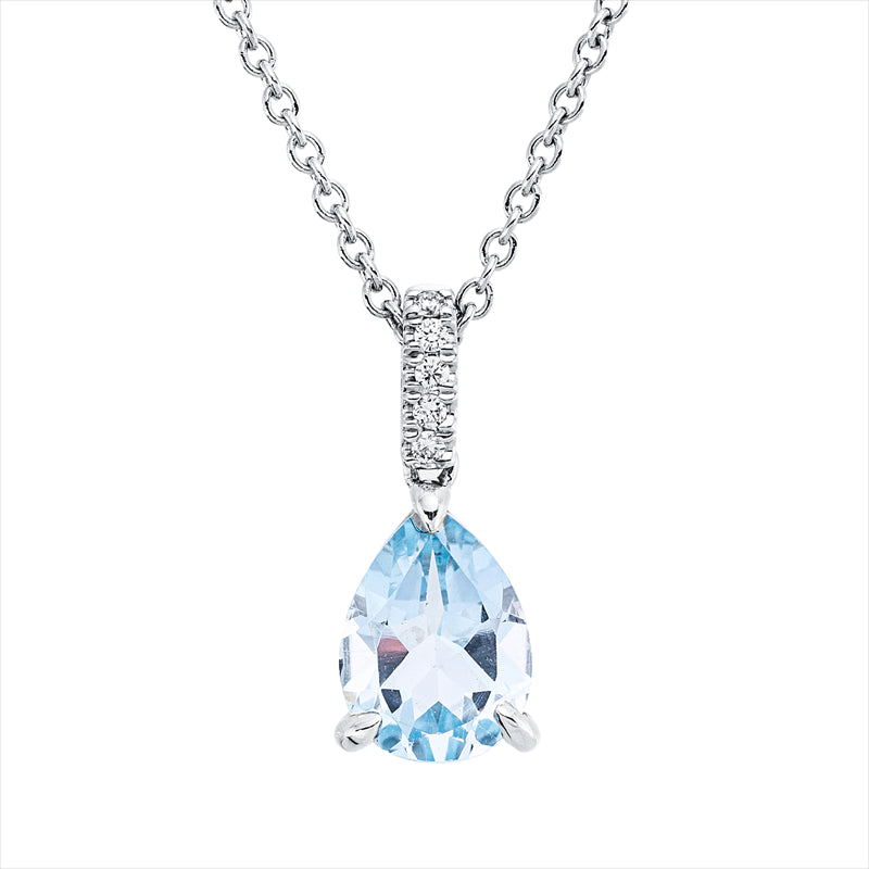 Collier mit Topas  aus 750/-18 Karat Weißgold mit 5 Diamanten 0