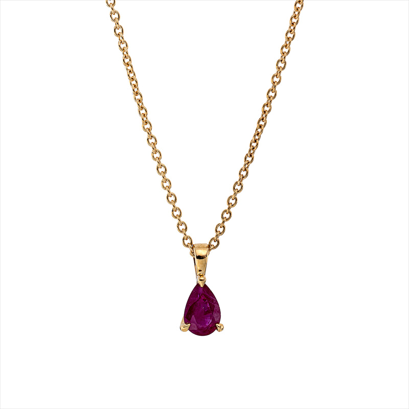 Collier mit Rubin  aus 750/-18 Karat Gelbgold MPM_SKIP_FIELD 