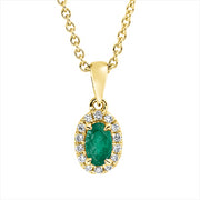 Collier mit Smaragd  aus 750/-18 Karat Gelbgold mit 14 Diamanten 0