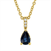 Collier mit Saphir  aus 750/-18 Karat Gelbgold mit 3 Diamanten 0