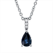 Collier mit Saphir  aus 750/-18 Karat Weißgold mit 3 Diamanten 0