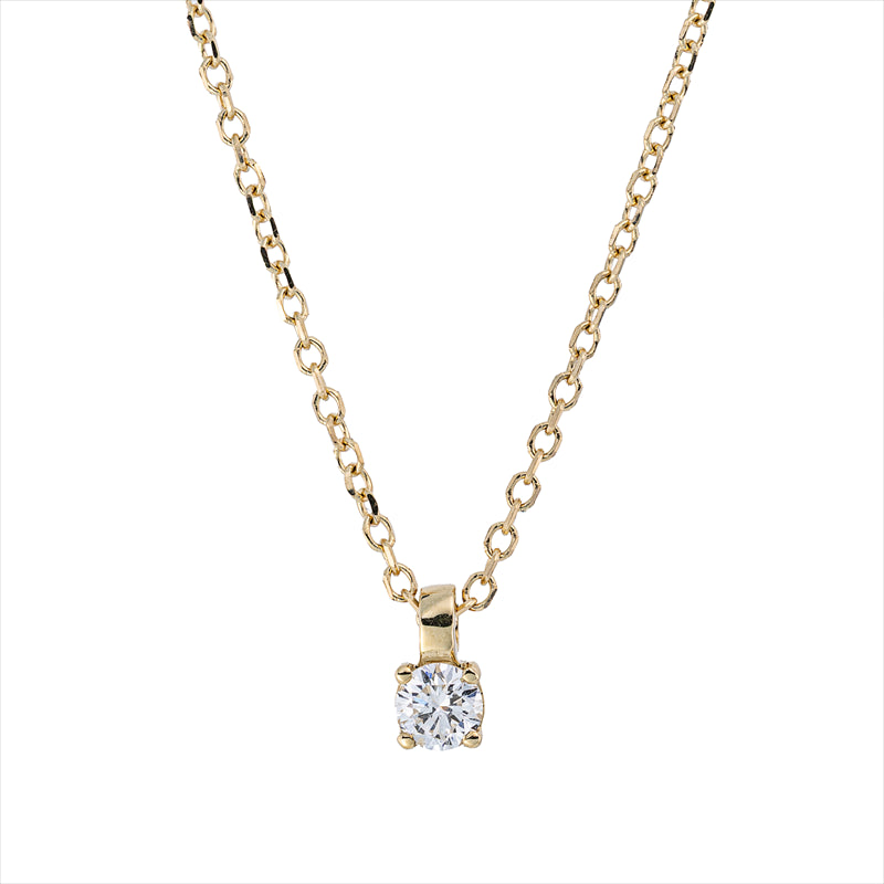 Collier    aus 750/-18 Karat Gelbgold mit 1 Diamant 0