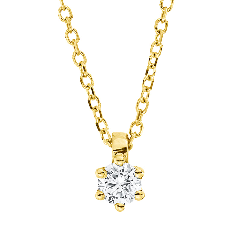 Collier    aus 750/-18 Karat Gelbgold mit 1 Diamant 0